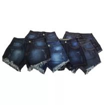 Kit 3 shorts jeans cintura alta feminino - Rp modas