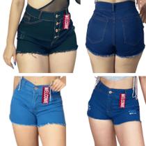 Kit 3 Shorts Jeans Feminino Cintura Alta e Variados de Alta Qualidade