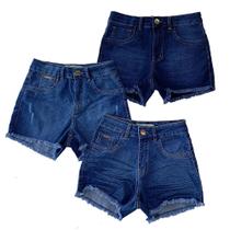 Kit 3 Shorts Jeans Imporium Feminino Cós Alto - Imporium Jeans