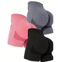 Kit 3 Shorts Levanta Bumbum Zero Transparência