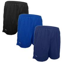Kit 3 shorts masculino academia futebol lazer esportivo 100% poliéster