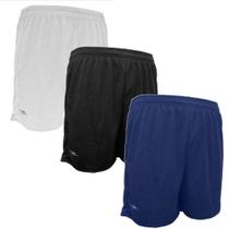 Kit 3 shorts masculino academia futebol lazer esportivo 100% poliéster - Elite