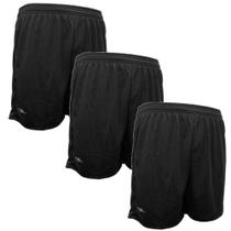 Kit 3 shorts masculino academia futebol lazer esportivo 100% poliéster