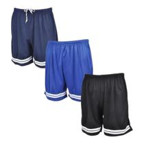 Kit 3 shorts masculino academia futebol lazer esportivo 100% poliéster