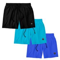 Kit 3 Shorts Masculino Básico Liso Bermuda Praia Mauricinho Tactel