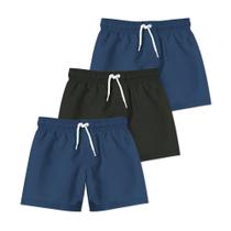Kit 3 Shorts Masculino Bermuda Mauricinho Liso Básico Tactel