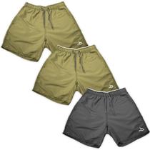 Kit 3 Shorts Masculino Bermudas Básicas Moda Praia Academia