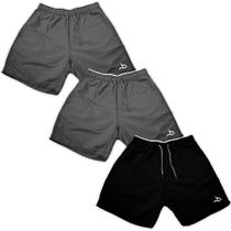 Kit 3 Shorts Masculino Casual Treino Lisos Básicos Piscina Kit 3 Shorts Masculino Casual Treino Lisos Básicos Piscina