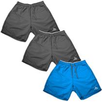 Kit 3 Shorts Masculino Curto Liso Moda Verão Treino Esporte