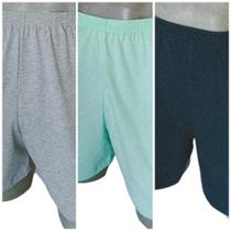 Kit 3 shorts masculino samba canção em algodão para dormir
