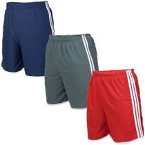 Kit 3 Shorts Masculinos Esporte Sport Futebol Fitness Calçao
