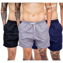 Kit 3 Shorts Mauricinho Masculino Bermuda Tactel Academia Treino Liso Praia Kit 3 Shorts Mauricinho Masculino Bermuda Tactel Academia Treino Liso Praia