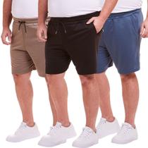 KIT 3 Shorts Moletinho Plus Size Masculino