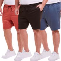 KIT 3 Shorts Moletinho Plus Size Masculino