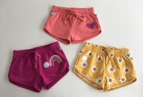 Kit 3 shorts moletom 4 anos