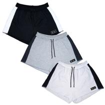 Kit 3 Shorts Moletom Feminino Esportivo Sem Bolso Básico Treino Academia
