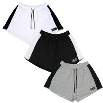 Kit 3 Shorts Moletom Feminino Esportivo Sem Bolso Básico Treino Academia Kit 3 Shorts Moletom Feminino Esportivo Sem Bolso Básico Treino Academia