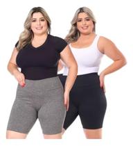 Kit 3 shorts plus size fitness academia - Rp modas