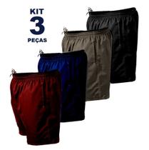 Kit 3 SHORTS PLUS SIZE LISO OU ESTAMPADO Extra Grande Masculino Academia Calção Esporte Praia