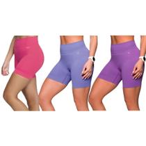 Kit 3 Shorts Selene Sem Costura Feminino