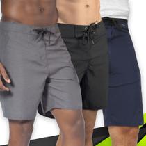 KIT 3 Shorts SURF LISO Mauricinho Bermuda Praia Academia Tactel Verão 1045