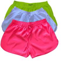 Kit 3 Shorts Tactel Plus Size de Academia Veste Super Bem Tamanho Grande