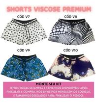 Kit 3 Shorts Viscose Estampa Floral Feminino Verao Praia