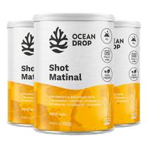 Kit 3 Shot Matinal Ocean Drop Vegano 150g Sabor Limão
