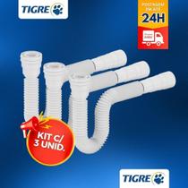 Kit 3 Sifão Sanfonado Ajustavel Multiuso Tigre Universal