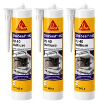 Kit 3 SikaSeal 142 Selante PU 40 Multiuso 360g Branco