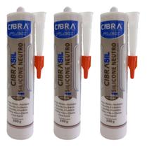Kit 3 Silicone 240g Cibrasil Neutro Incolor Cibra Kit 3 Silicone 240g Cibrasil Neutro Incolor Cibra