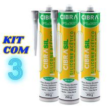 Kit 3 Silicone Acético Multiuso Incolor 240g Cibraflex