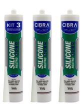 Kit 3 Silicone Cibrasil Neutro 260g Pia Box Azulejo Cerâmica Janelas Alumínio Granito Vidro Cibra Flex Kit 3 Silicone Cibrasil Neutro 260g Pia Box Azulejo Cerâmica Janelas Alumínio Granito Vidro Cibra Flex