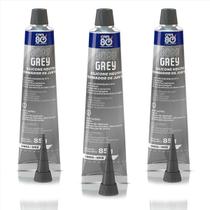 Kit 3 Silicone Neutro Automotivo Formador de Juntas Car 8099 Grey 85g