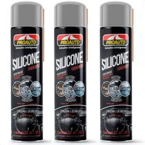 Kit 3 Silicones Aerossol Multiuso Perfumado Carro Novo Proauto 321ml