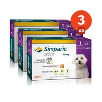 Kit 3 Simparic Antipulgas e Carrapatos para Cães de 2,6 a 5kg 1 Comprimido 10mg Zoetis Kit 3 Simparic Antipulgas e Carrapatos para Cães de 2,6 a 5kg 1 Comprimido 10mg Zoetis