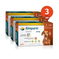 Kit 3 Simparic Antipulgas e Carrapatos para Cães de 5,1 a 10kg 1 Comprimido 20mg Zoetis Kit 3 Simparic Antipulgas e Carrapatos para Cães de 5,1 a 10kg 1 Comprimido 20mg Zoetis