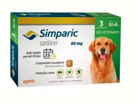 Kit 3 Simparic Avulsos 80mg Para Cães 20,1kg A 40kg