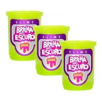 Kit 3 Slime Brilha No Escuro 110g - Doce Brinquedo