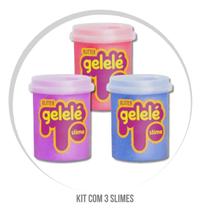 Kit 3 Slime Geleca Amoeba Massinha de Modelar Gelelé Glitter