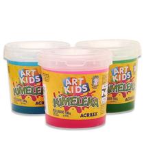 Kit 3 Slime Kimeleka Puxa Puxa Cores Sortidas Acrilex 180g