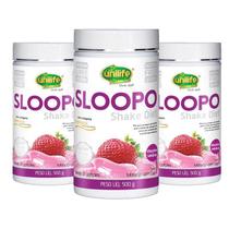 Kit 3 Sloopo Shake Diet com colageno 400g Sabor Morango Unilife Kit 3 Sloopo Shake Diet com colageno 400g Sabor Morango Unilife