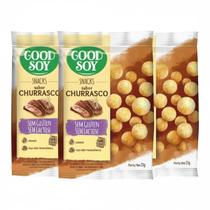 Kit 3 snack natural de churrasco 25g goodsoy sem gluten e lactose