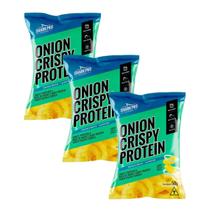Kit 3 snack proteico salgadinho whey onion crispy cebola 50g
