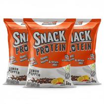 Kit 3 snack protein nutritivo lenon pepper 12g de proteina