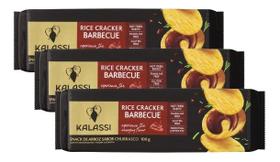 Kit 3 snacks de arroz kalassi sabor churrasco 100g