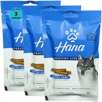Kit 3 Snacks Hana Healthy Life Dental Care Cuidado Com os Dentes Para Cães Adultos 100g