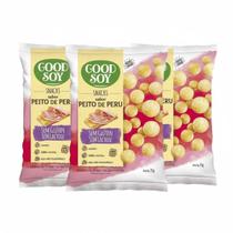 Kit 3 snacks peito de peru 25g goodsoy sem gluten e lactose