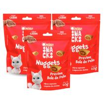 Kit 3 Snacks Quatree Nuggets para Gatos Sabor Carne 60g Kit 3 Snacks Quatree Nuggets para Gatos Sabor Carne 60g