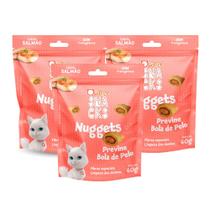 Kit 3 Snacks Quatree Nuggets para Gatos Sabor Salmão 60g Kit 3 Snacks Quatree Nuggets para Gatos Sabor Salmão 60g